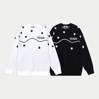 250930 new high-quality, soft, star-studded wool round-neck sweater