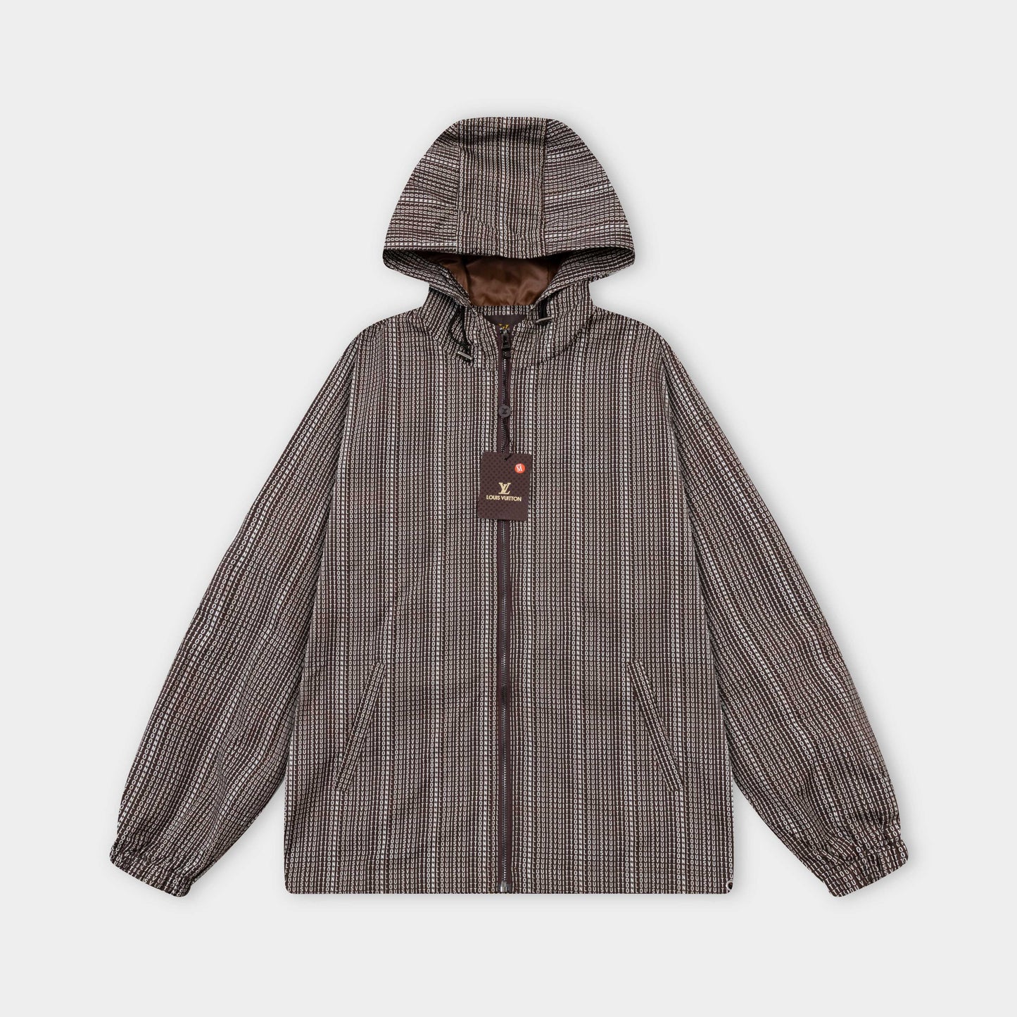250930 new high-quality full-print checkered hooded jacket