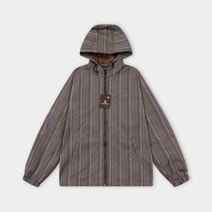 250930 new high-quality full-print checkered hooded jacket