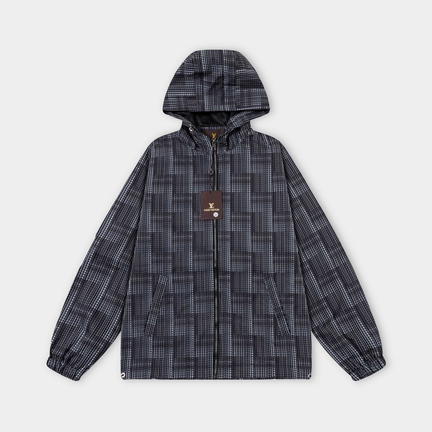250930 new high-quality full-print checkered hooded jacket