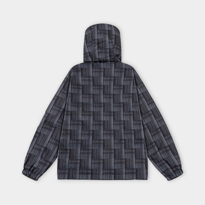 250930 new high-quality full-print checkered hooded jacket