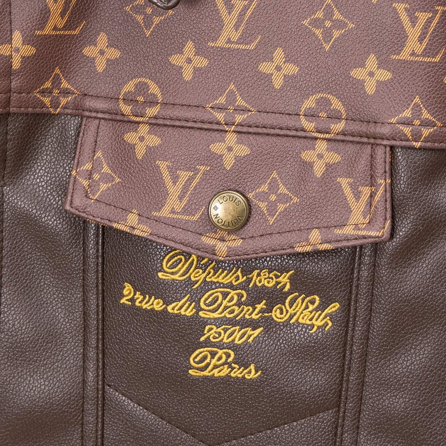 251008 new high-quality brown patchwork leather jacket