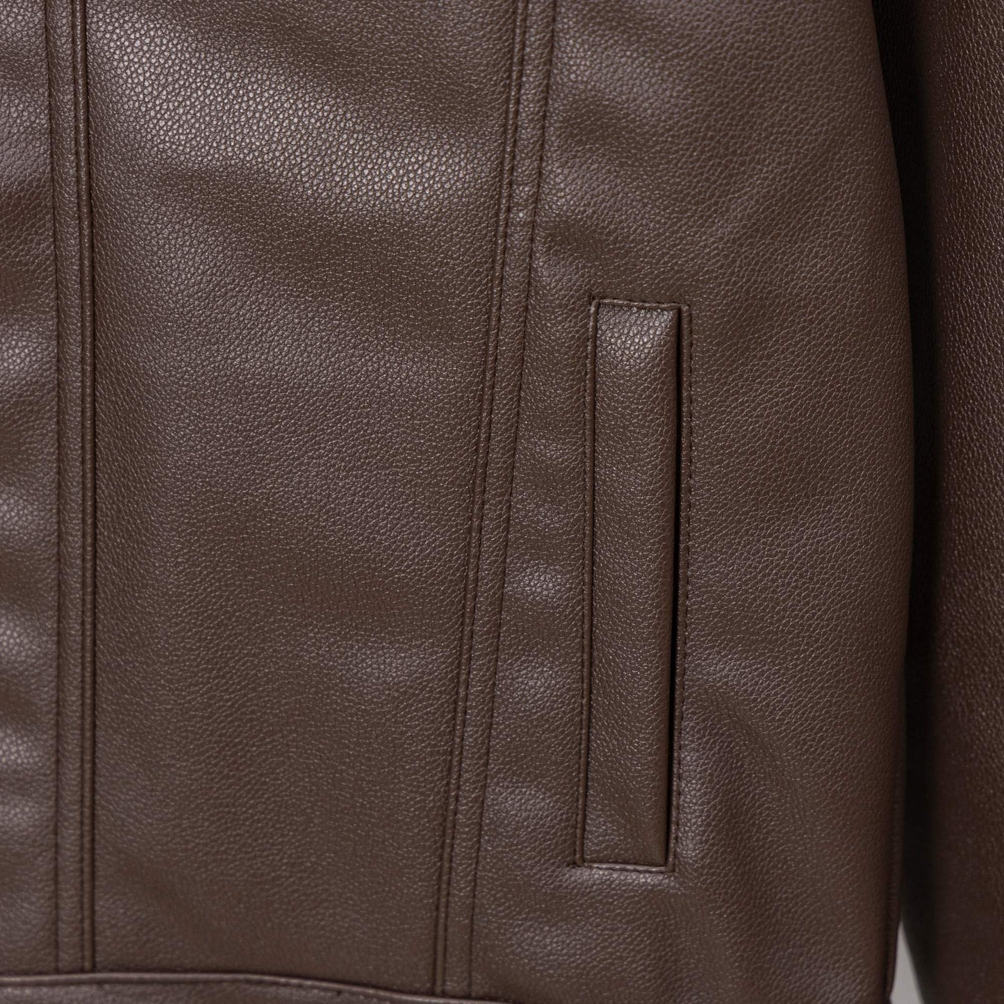 251008 new high-quality brown patchwork leather jacket