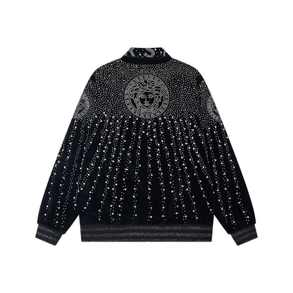 251008  new high-quality heavy-duty jacket with a full-body design featuring flash diamond craftsmanship