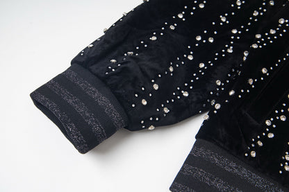 251008  new high-quality heavy-duty jacket with a full-body design featuring flash diamond craftsmanship