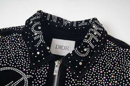251008  new high-quality heavy-duty jacket with a full-body design featuring flash diamond craftsmanship