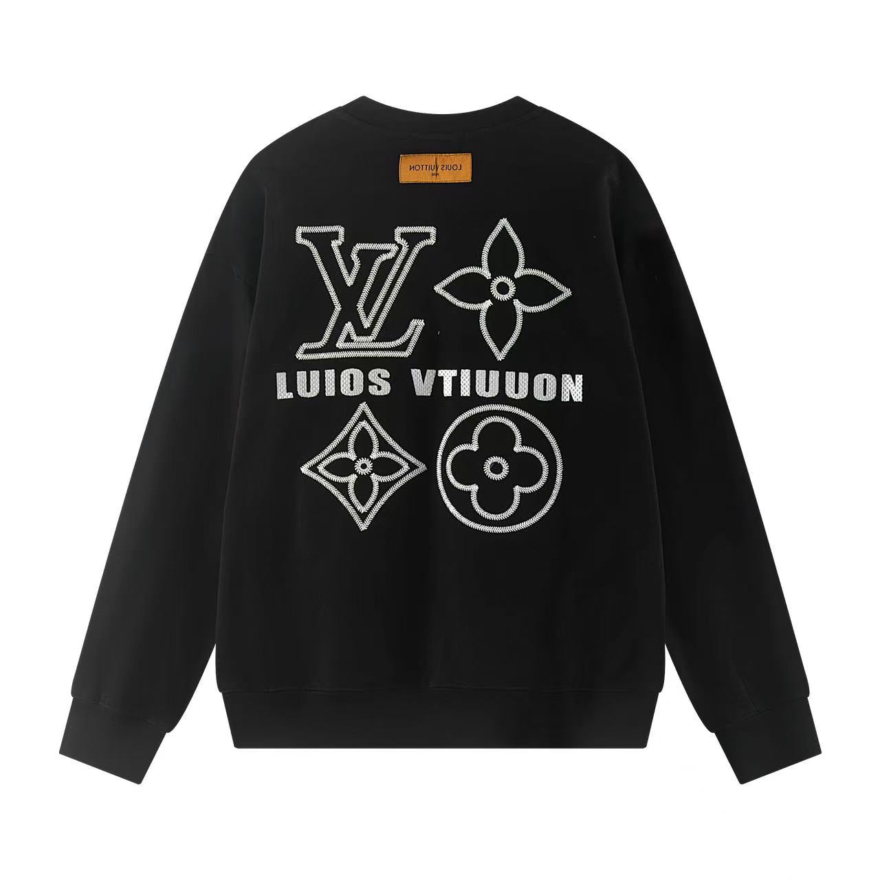 251008 New high-quality three-dimensional embroidered round-neck sweatshirt