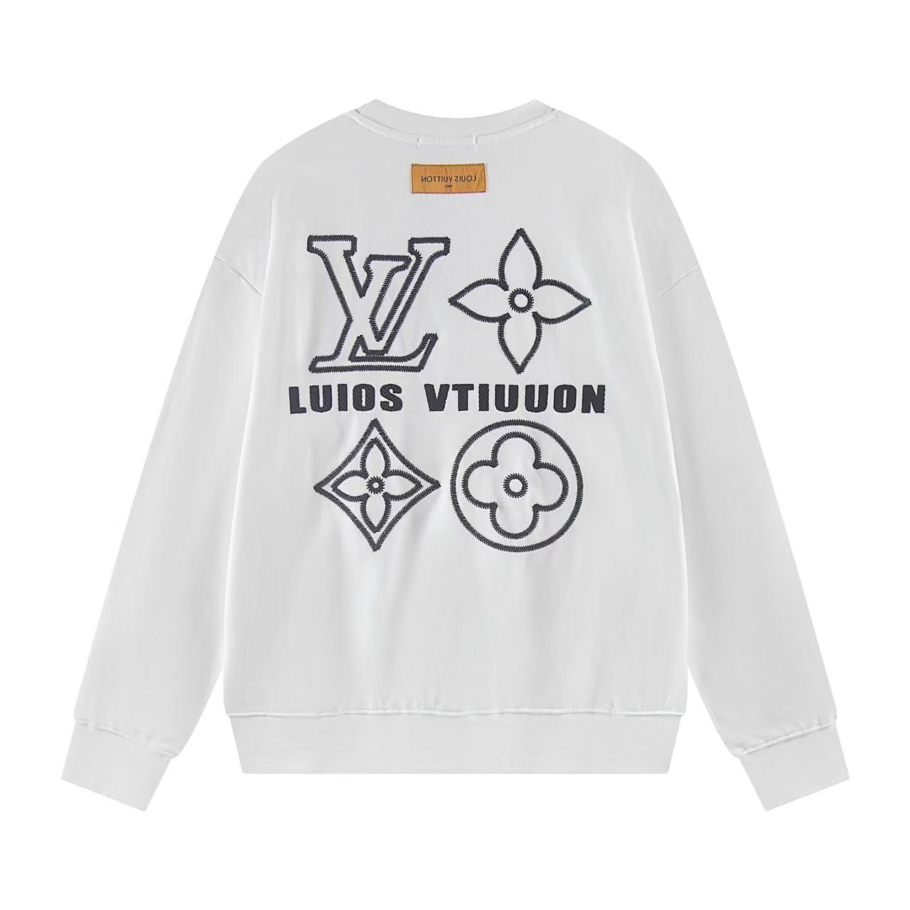 251008 New high-quality three-dimensional embroidered round-neck sweatshirt