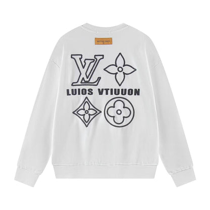 251008 New high-quality three-dimensional embroidered round-neck sweatshirt