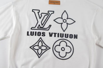 251008 New high-quality three-dimensional embroidered round-neck sweatshirt
