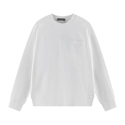 251008 New high-quality three-dimensional embroidered round-neck sweatshirt