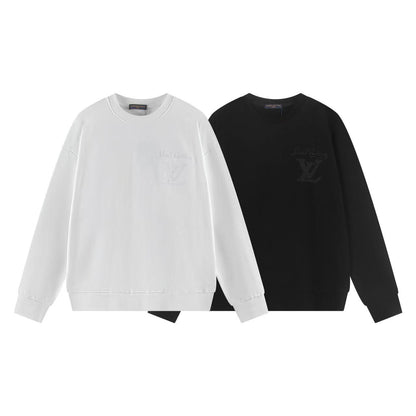 251008 New high-quality three-dimensional embroidered round-neck sweatshirt