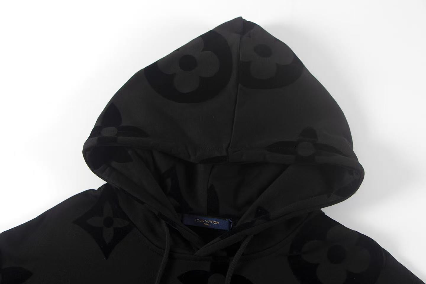 251008 New high-quality full-printed flocked hooded sweatshirt