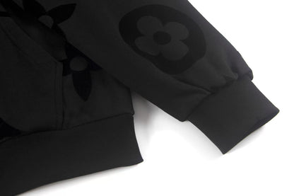 251008 New high-quality full-printed flocked hooded sweatshirt