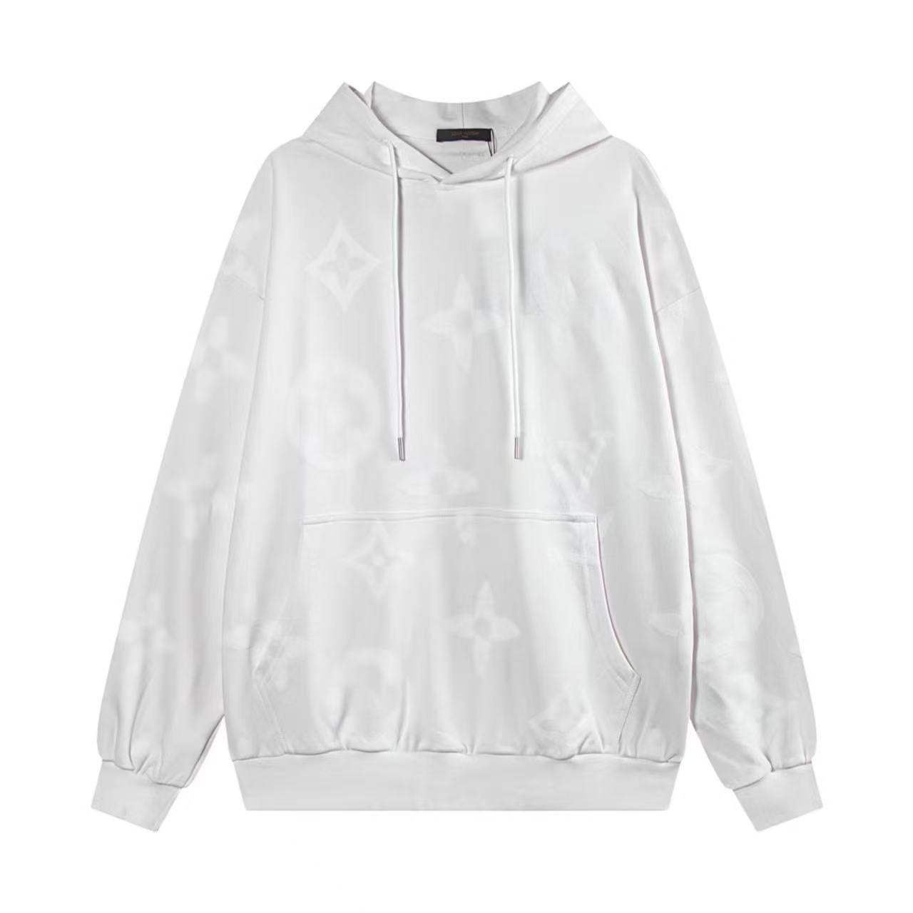 251008 New high-quality full-printed flocked hooded sweatshirt
