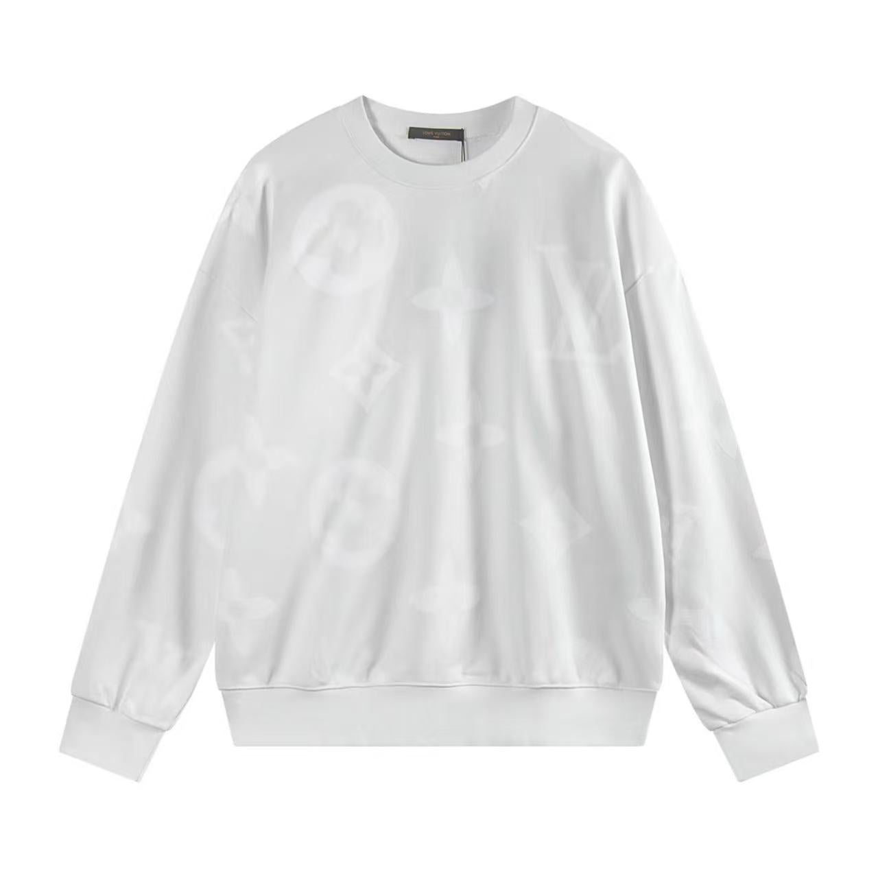 251008 New high-quality full-printed flocked round-neck sweater