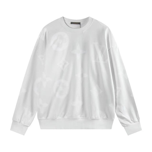 251008 New high-quality full-printed flocked round-neck sweater