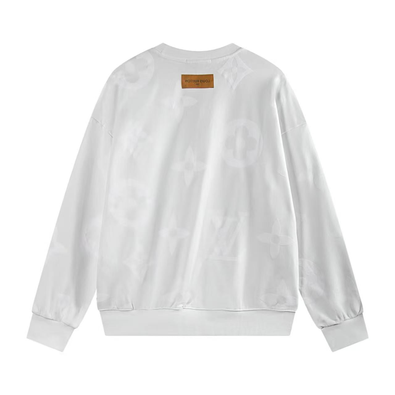 251008 New high-quality full-printed flocked round-neck sweater