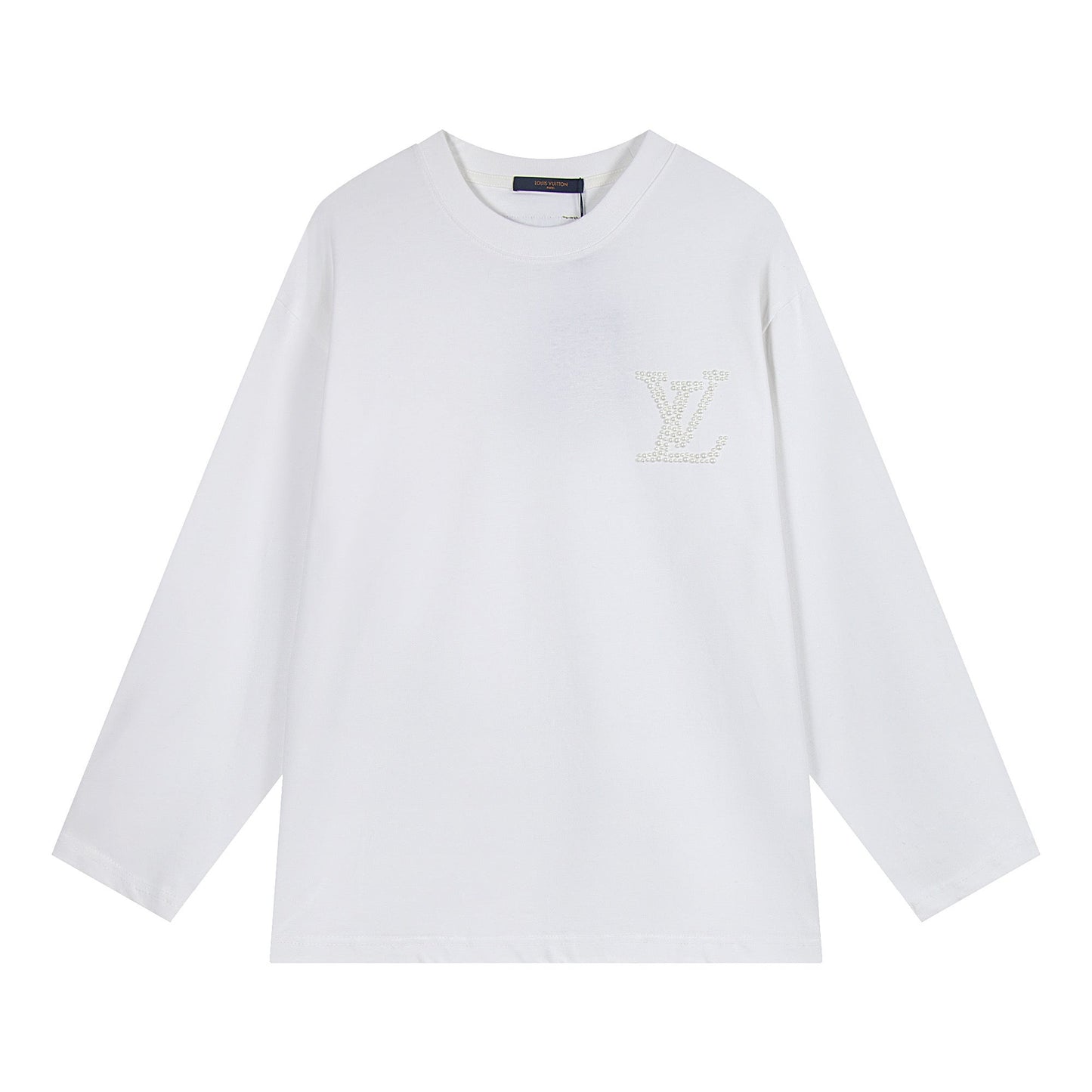 251008 New high-quality pearl grain embossed long-sleeved shirt