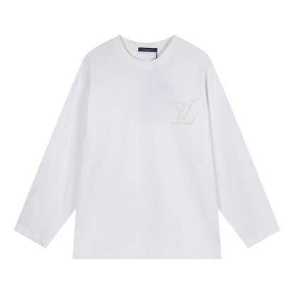 251008 New high-quality pearl grain embossed long-sleeved shirt