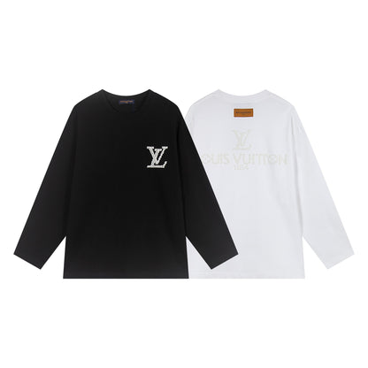 251008 New high-quality pearl grain embossed long-sleeved shirt