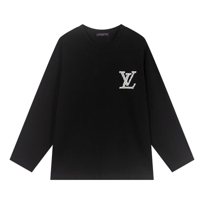 251008 New high-quality pearl grain embossed long-sleeved shirt