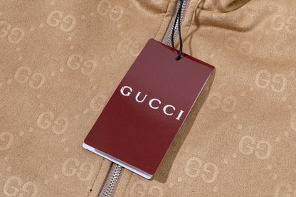 251008 New high-quality deerskin velvet full-print embossed stand-up collar jacket