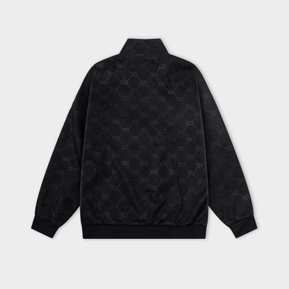 251008 New high-quality deerskin velvet full-print embossed stand-up collar jacket