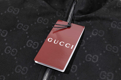 251008 New high-quality deerskin velvet full-print embossed stand-up collar jacket