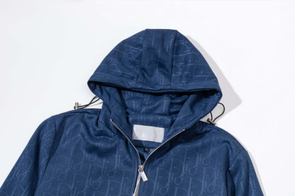 251008 New high-quality deerskin fleece hooded jacket with full embossed printing process