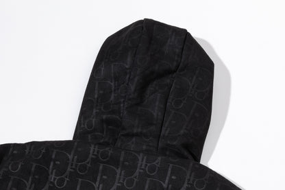 251008 New high-quality deerskin fleece hooded jacket with full embossed printing process