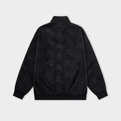 251008 New high-quality deerskin velvet full-print embossed stand-up collar jacket