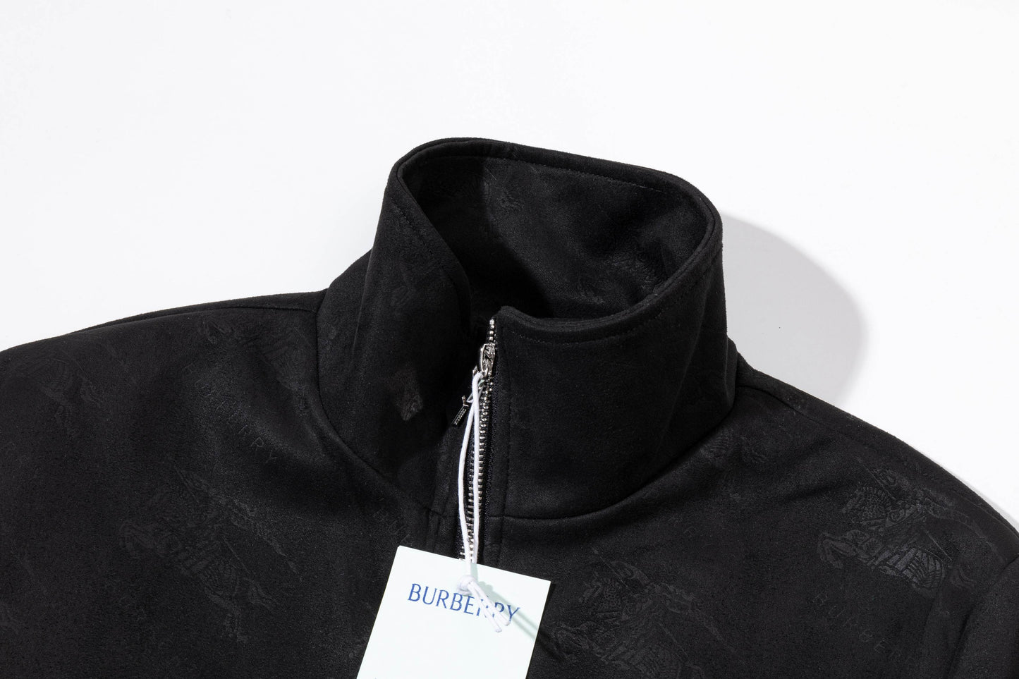 251008 New high-quality deerskin velvet full-print embossed stand-up collar jacket