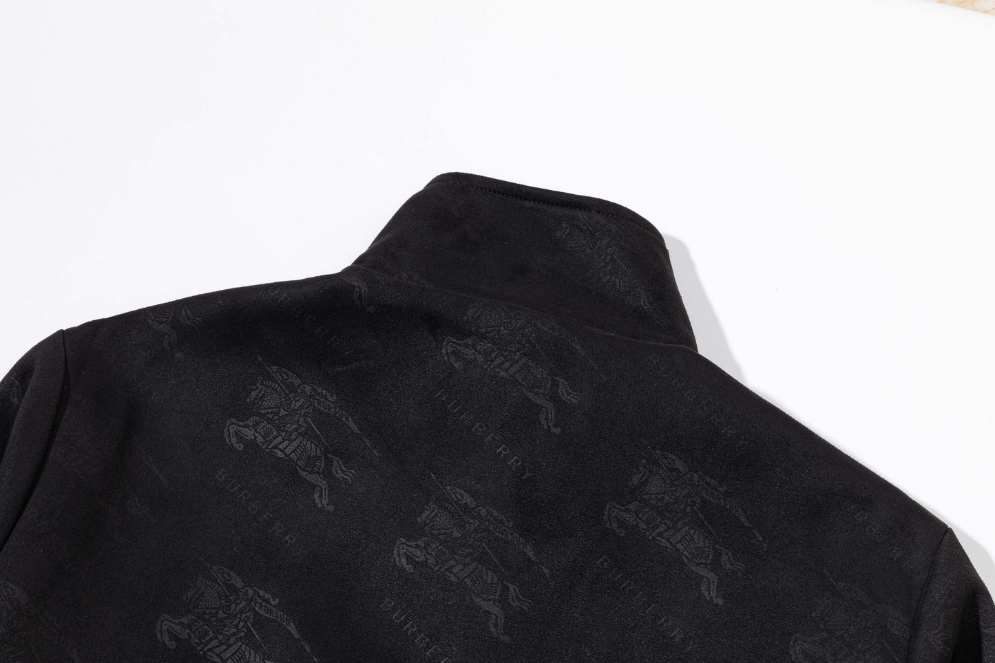 251008 New high-quality deerskin velvet full-print embossed stand-up collar jacket