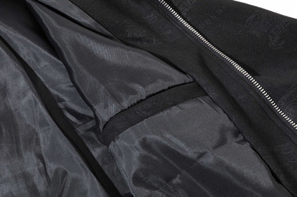 251008 New high-quality deerskin velvet full-print embossed stand-up collar jacket