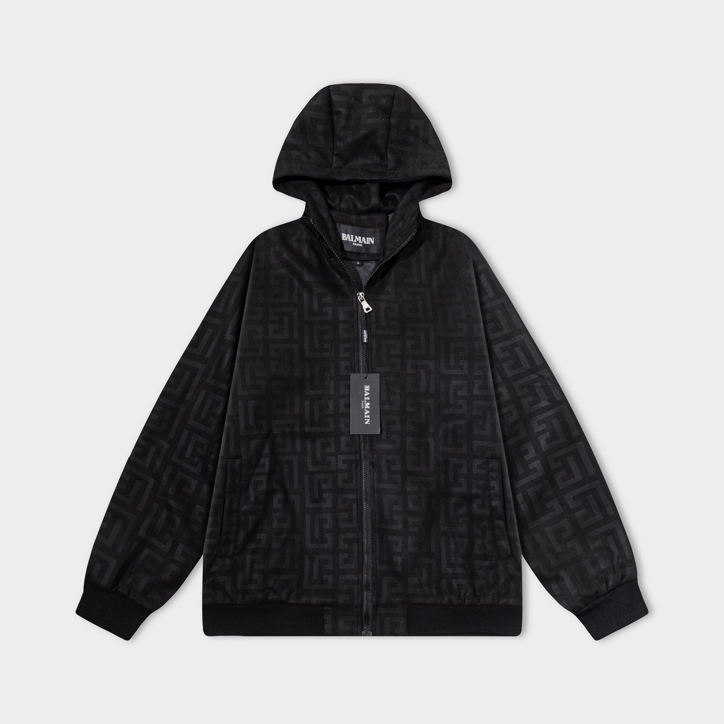 251008 New high-quality deerskin fleece hooded jacket with full embossed printing process