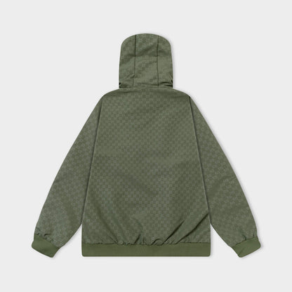 251008 New high-quality full-print design hooded jacket trench coat