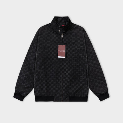 251008 New high-quality full-print design stand-up collar jacket