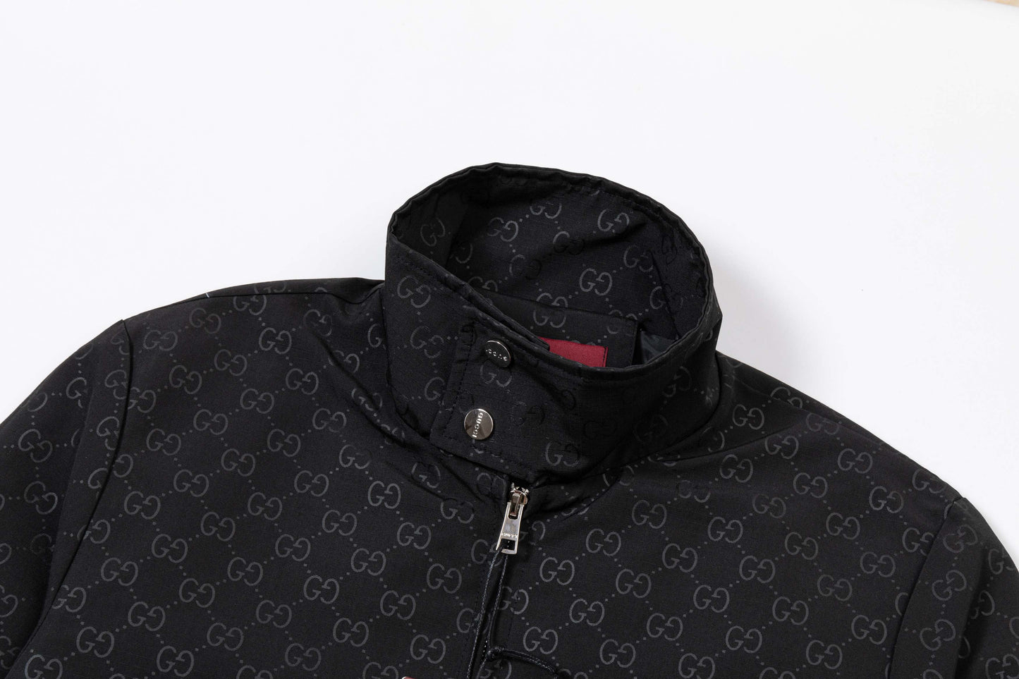 251008 New high-quality full-print design stand-up collar jacket