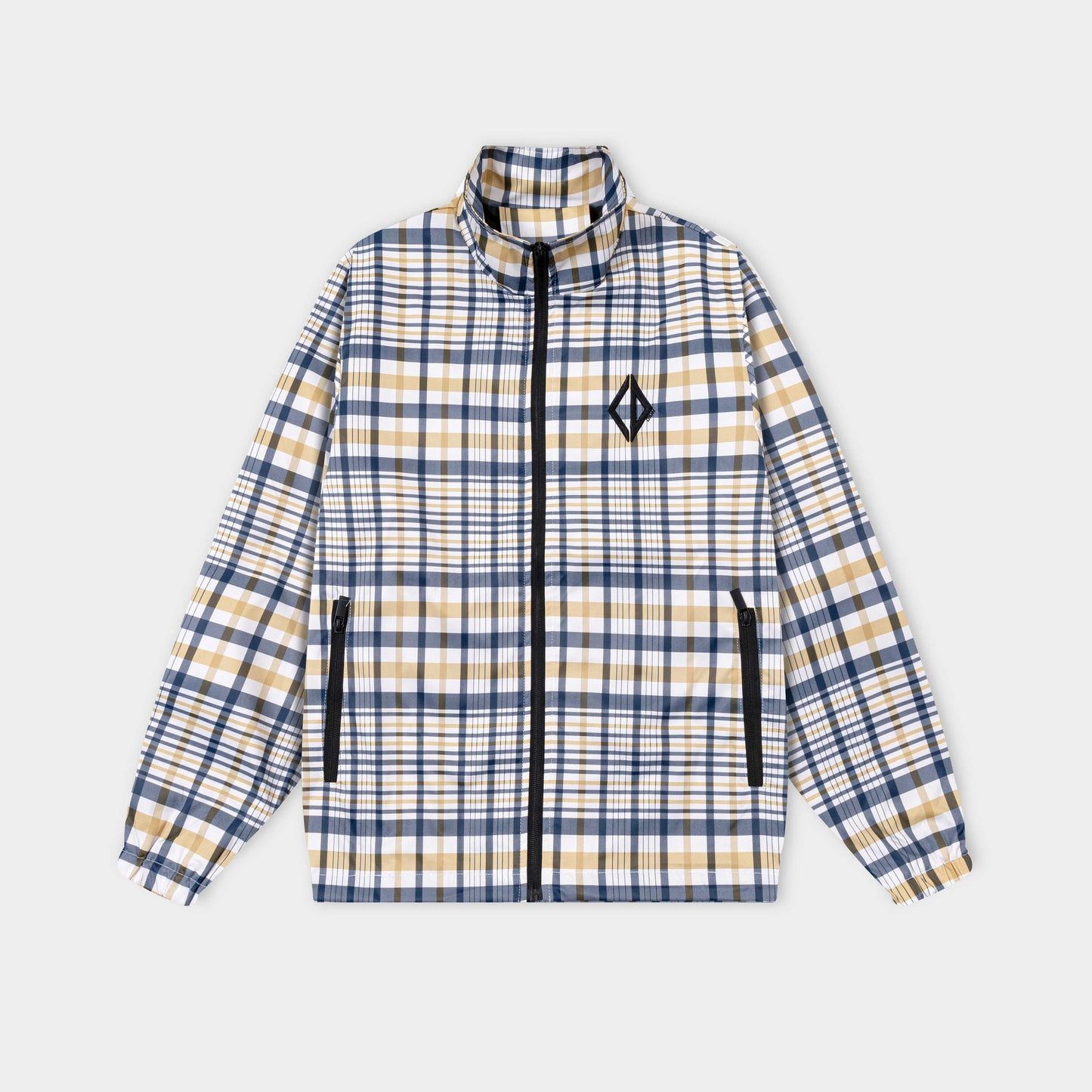 251008 New high-quality checkered new contrasting color stand-up collar jacket