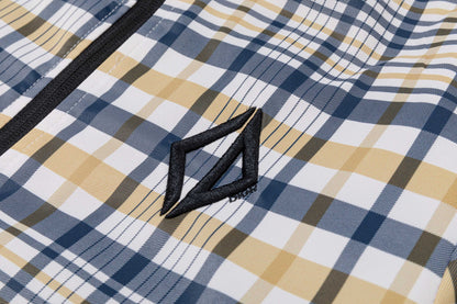 251008 New high-quality checkered new contrasting color stand-up collar jacket