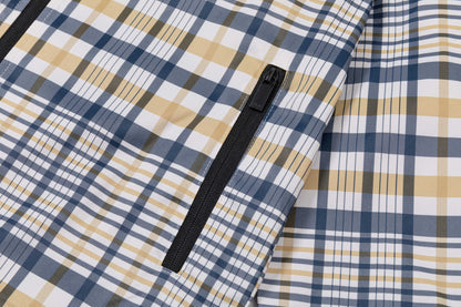 251008 New high-quality checkered new contrasting color stand-up collar jacket