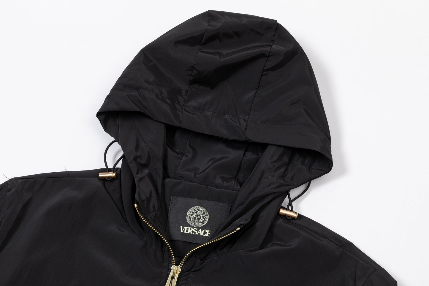 251008 New high-quality golden zipper hooded windbreaker jacket