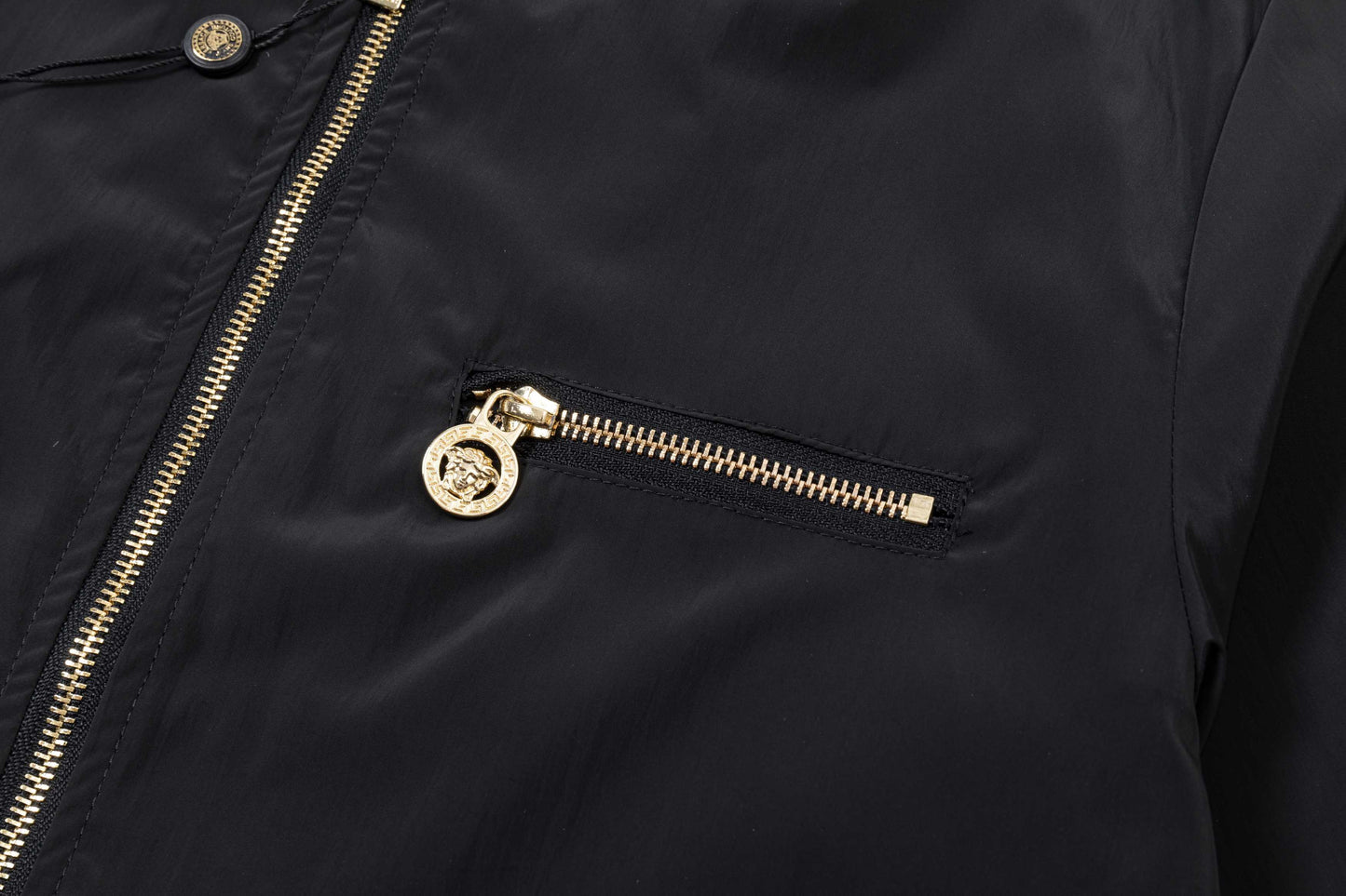 251008 New high-quality golden zipper hooded windbreaker jacket