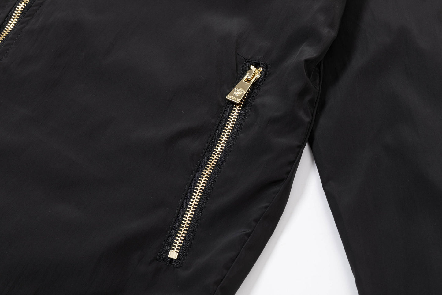 251008 New high-quality golden zipper hooded windbreaker jacket