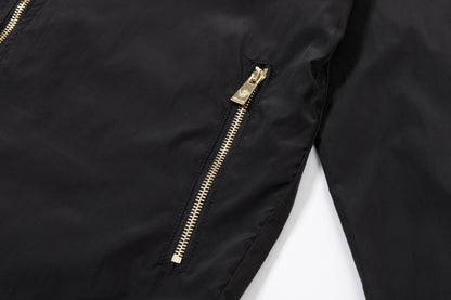 251008 New high-quality golden zipper hooded windbreaker jacket