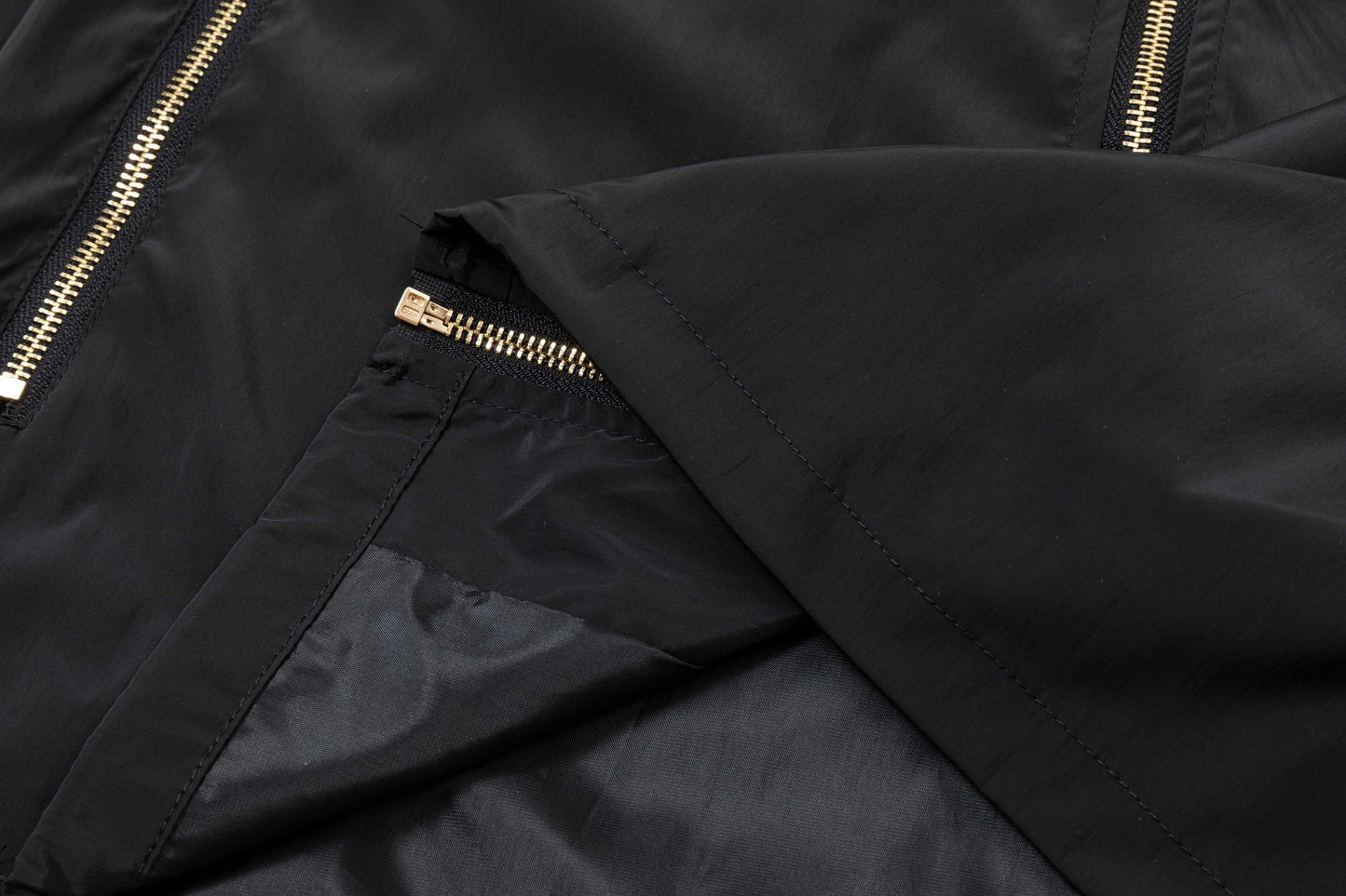 251008 New high-quality golden zipper hooded windbreaker jacket