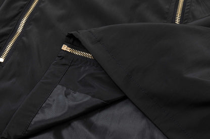 251008 New high-quality golden zipper hooded windbreaker jacket