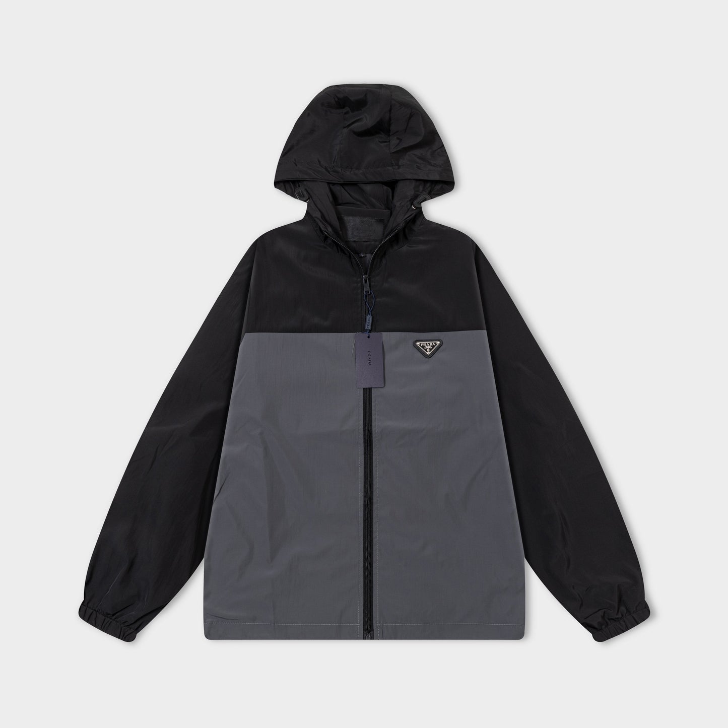 251008 New high-quality patchwork color hooded windbreaker jacket