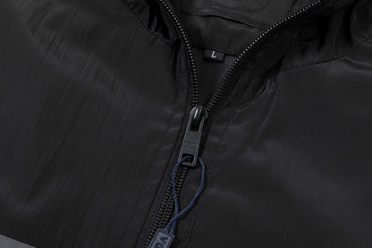 251008 New high-quality patchwork color hooded windbreaker jacket